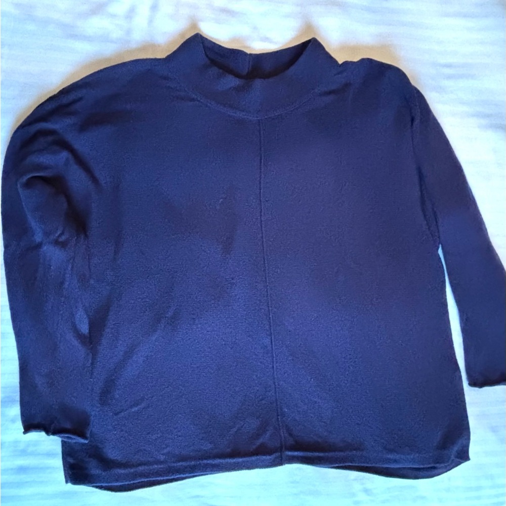 Cotton/Cashmerere Funnel Neck Sweater